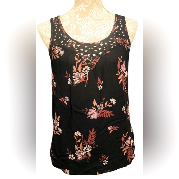 Mudd Tops - Mudd Women’s Size Small Floral Black Sleeveless Blouse Top